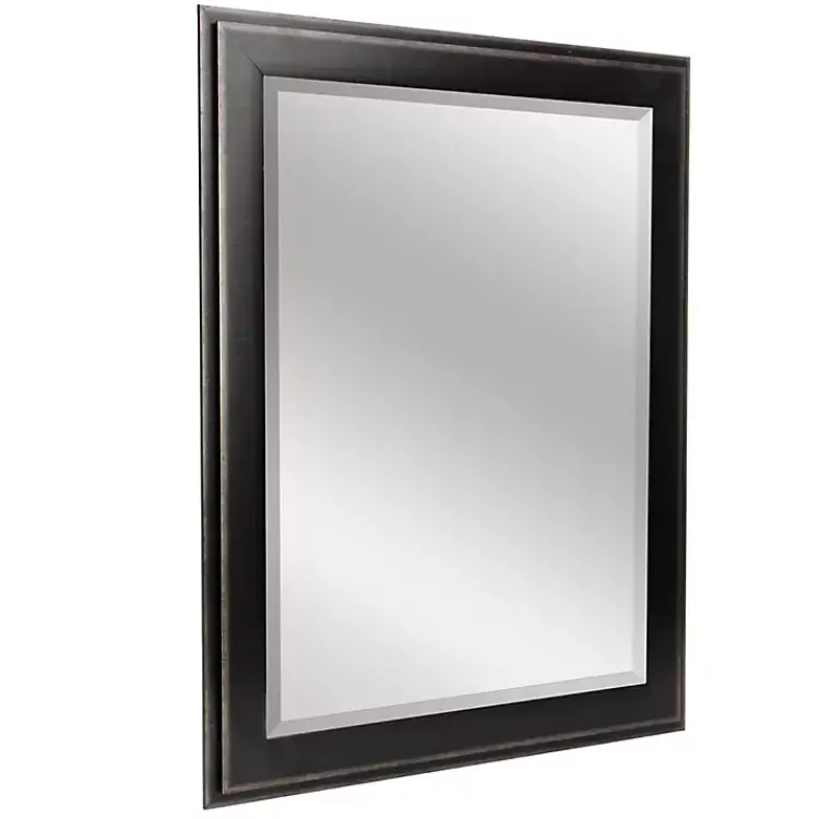 Kirklands Home Black Two Step Beveled Frame Vanity Mirror Clearance