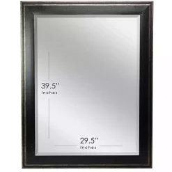 Kirklands Home Black Two Step Beveled Frame Vanity Mirror Clearance