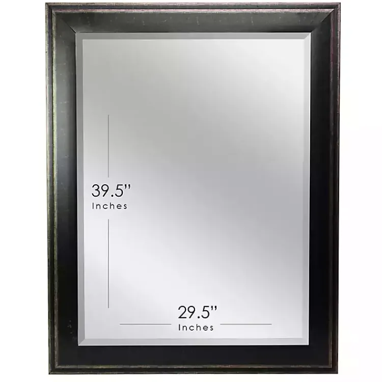 Kirklands Home Black Two Step Beveled Frame Vanity Mirror Clearance