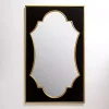 Kirklands Home Black Velvet and Gold Wall Mirror