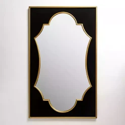 Kirklands Home Black Velvet and Gold Wall Mirror