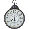Kirklands Home Black Vintage Pocket Watch Wall Clock New