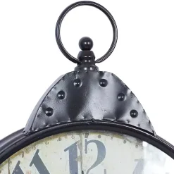 Kirklands Home Black Vintage Pocket Watch Wall Clock New