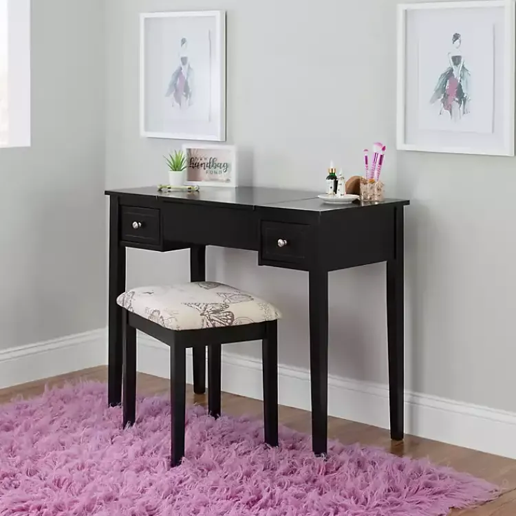 Kirklands Home Virginia Butterfly 2-pc. Vanity Set Black