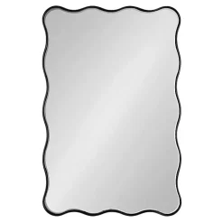 Kirklands Home Black Wavy Beveled Rectangular Wall Mirror Outlet