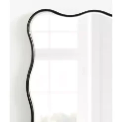 Kirklands Home Black Wavy Beveled Rectangular Wall Mirror Outlet