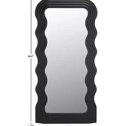 Kirklands Home Wavy Mayha Leaner Mirror Black Discount