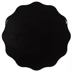 Kirklands Home Wavy Scallop Round Wall Mirror Black New