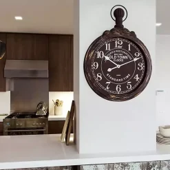 Kirklands Home Black Weathered Iron Frame Round Wall Clock Online