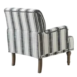 Kirklands Home Black White Stripe Upholstered Accent Chair