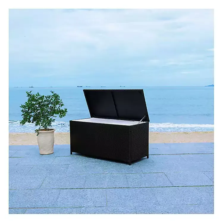 Kirklands Home Wicker Outdoor Storage Box Black Hot