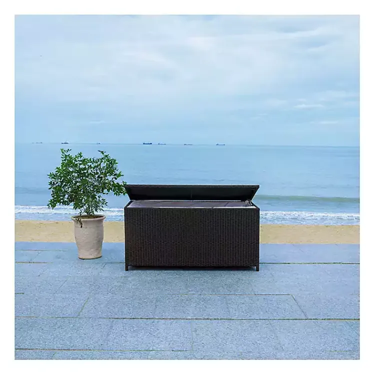 Kirklands Home Wicker Outdoor Storage Box Black Hot