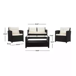 Kirklands Home Black Wicker 4-pc. Deluxe Outdoor Living Set Outlet