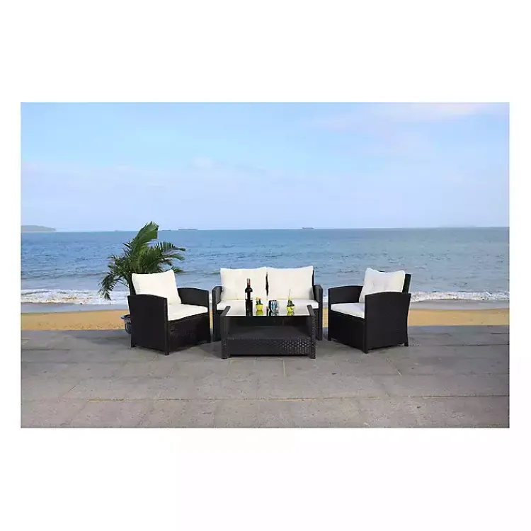 Kirklands Home Black Wicker 4-pc. Deluxe Outdoor Living Set Outlet