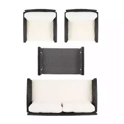 Kirklands Home Black Wicker 4-pc. Deluxe Outdoor Living Set Outlet