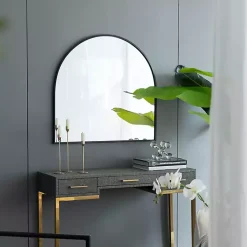 Kirklands Home Wide Arched Wall Mirror Black