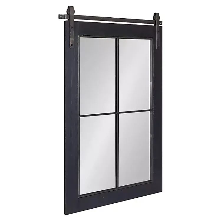Kirklands Home Windowpane Kates Mirror, 23x36 in. Black