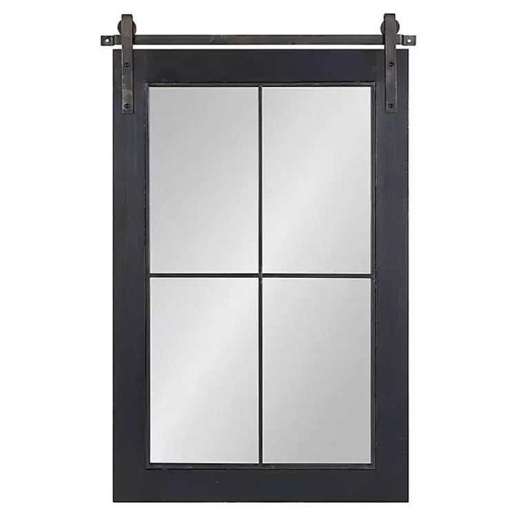 Kirklands Home Windowpane Kates Mirror, 23x36 in. Black