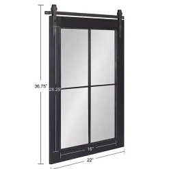 Kirklands Home Windowpane Kates Mirror, 23x36 in. Black