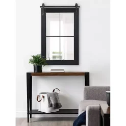 Kirklands Home Windowpane Kates Mirror, 23x36 in. Black