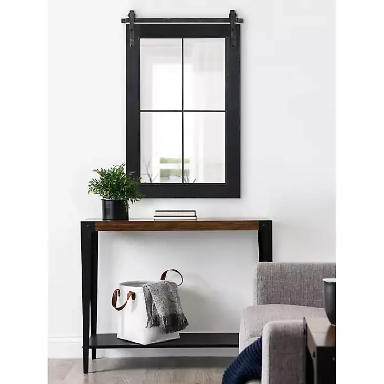 Kirklands Home Windowpane Kates Mirror, 23x36 in. Black