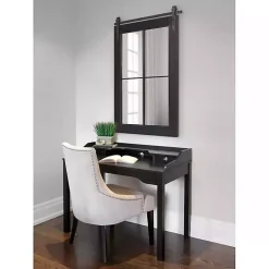 Kirklands Home Windowpane Kates Mirror, 23x36 in. Black