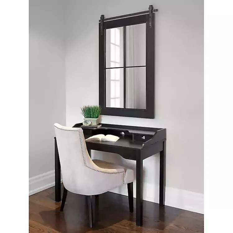 Kirklands Home Windowpane Kates Mirror, 23x36 in. Black