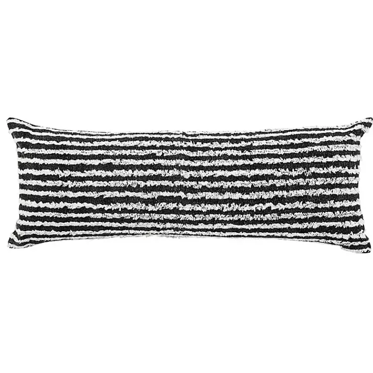 Pillows>Kirklands Home Black Wispy Ways Tufted Stripe Lumbar Pillow