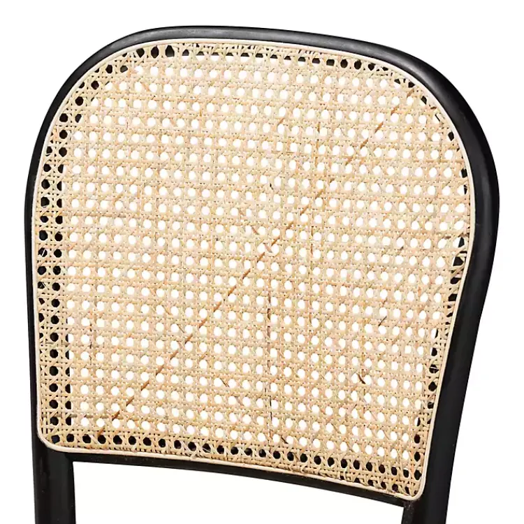 Kirklands Home Black Wood & Rattan Bree Dining Chairs, Set of 2 Outlet