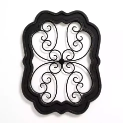 Kirklands Home Wood and Metal Decorative Wall Plaque Black