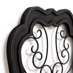 Kirklands Home Wood and Metal Decorative Wall Plaque Black