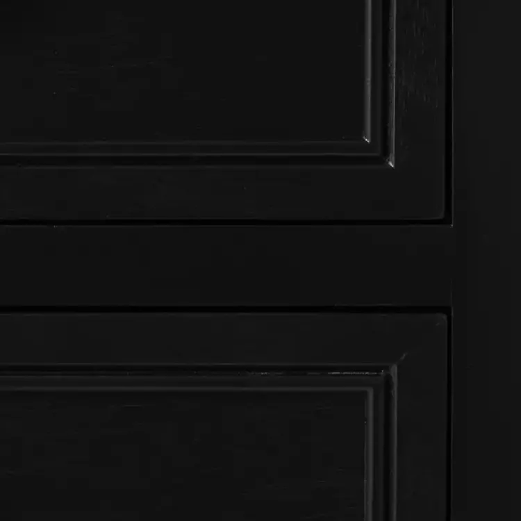 Kirklands Home Wood and Natural Rattan Cabinet Black Sale