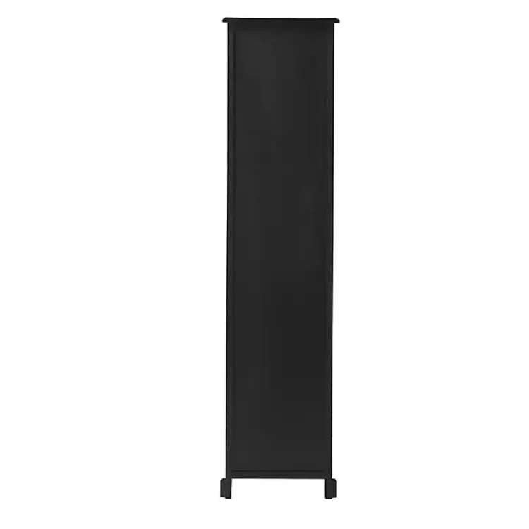 Kirklands Home Wood and Rattan 3-Tier Bookcase Black