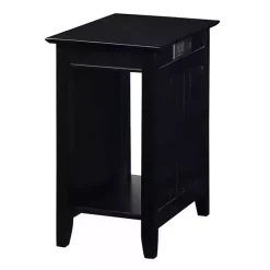 Kirklands Home Wood Charging Open Accent Table Black Discount