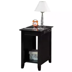 Kirklands Home Wood Charging Open Accent Table Black Discount