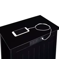 Kirklands Home Wood Charging Open Accent Table Black Discount