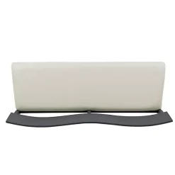 Kirklands Home Black Wood Cream Upholstered Bench White Sale