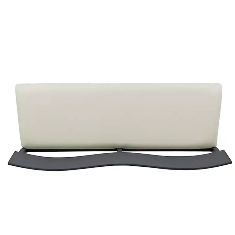 Kirklands Home Black Wood Cream Upholstered Bench White Sale