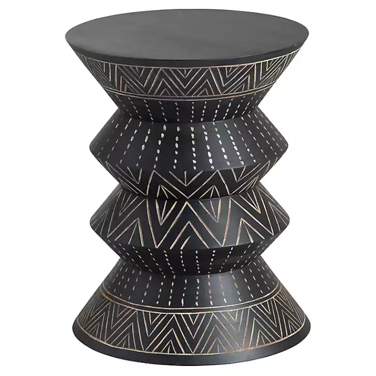 Kirklands Home Wood Curved Edge Accent Table Black Online