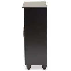 Kirklands Home Wood Cut-Out Shoe Storage Cabinet Black
