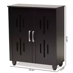 Kirklands Home Wood Cut-Out Shoe Storage Cabinet Black