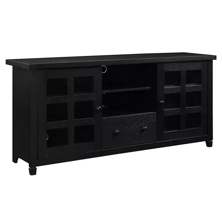 Kirklands Home Wood 2-Door Windowpane Media Cabinet Black Best