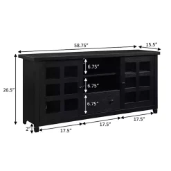 Kirklands Home Wood 2-Door Windowpane Media Cabinet Black Best