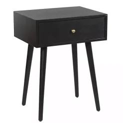 Kirklands Home Wood 1-Drawer Arthur Accent Table Black Sale
