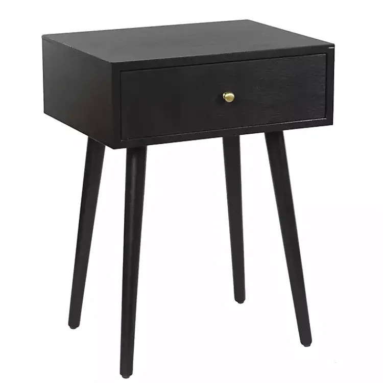Kirklands Home Wood 1-Drawer Arthur Accent Table Black Sale