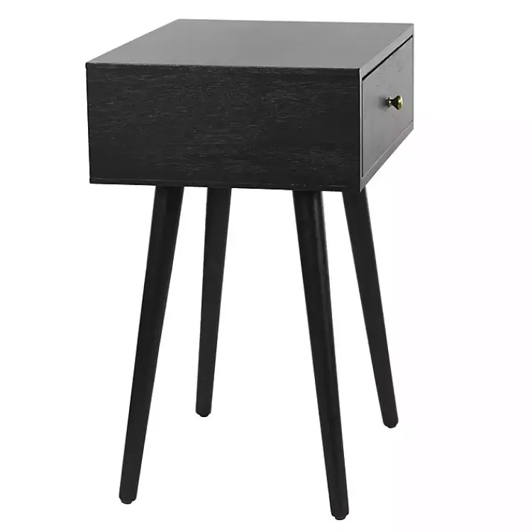 Kirklands Home Wood 1-Drawer Arthur Accent Table Black Sale