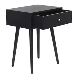 Kirklands Home Wood 1-Drawer Arthur Accent Table Black Sale