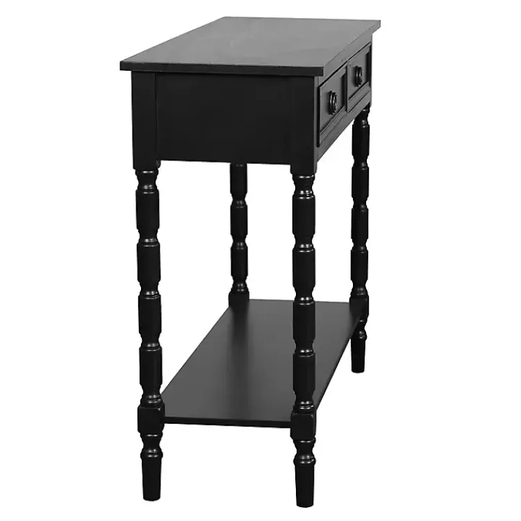 Kirklands Home Wood 2-Drawer Barrett Console Table Black Clearance