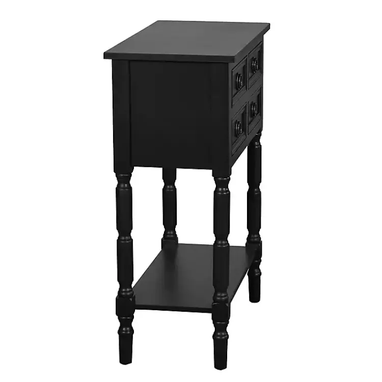 Kirklands Home Wood 4-Drawer Barrett Console Table Black Discount