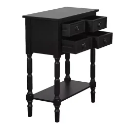 Kirklands Home Wood 4-Drawer Barrett Console Table Black Discount